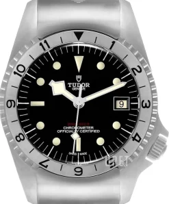 Black Bay P01 Svart/Läder Ø42 mm