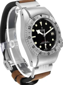 Black Bay P01 Svart/Läder Ø42 mm