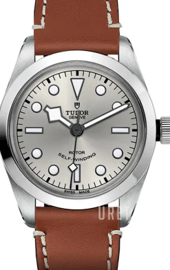 Black Bay Silverfärgad/Läder Ø36 mm