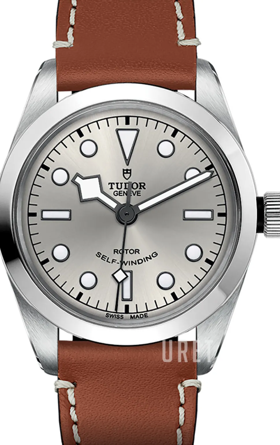 Black Bay Silverfärgad/Läder Ø36 mm