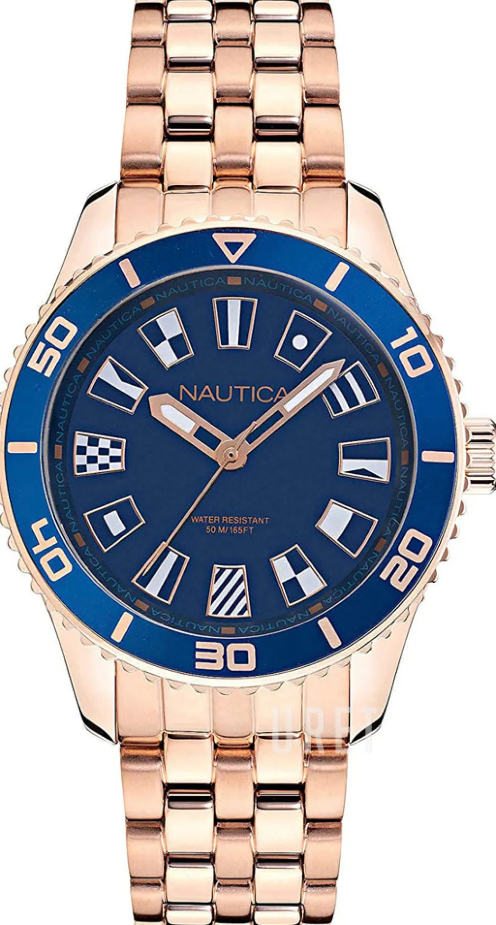 Blå/Roséguldstonat stål Ø36 mm