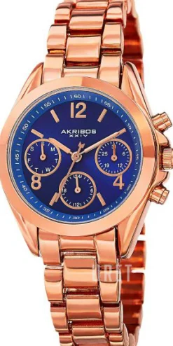 Blå/Roséguldstonat stål Ø33 mm