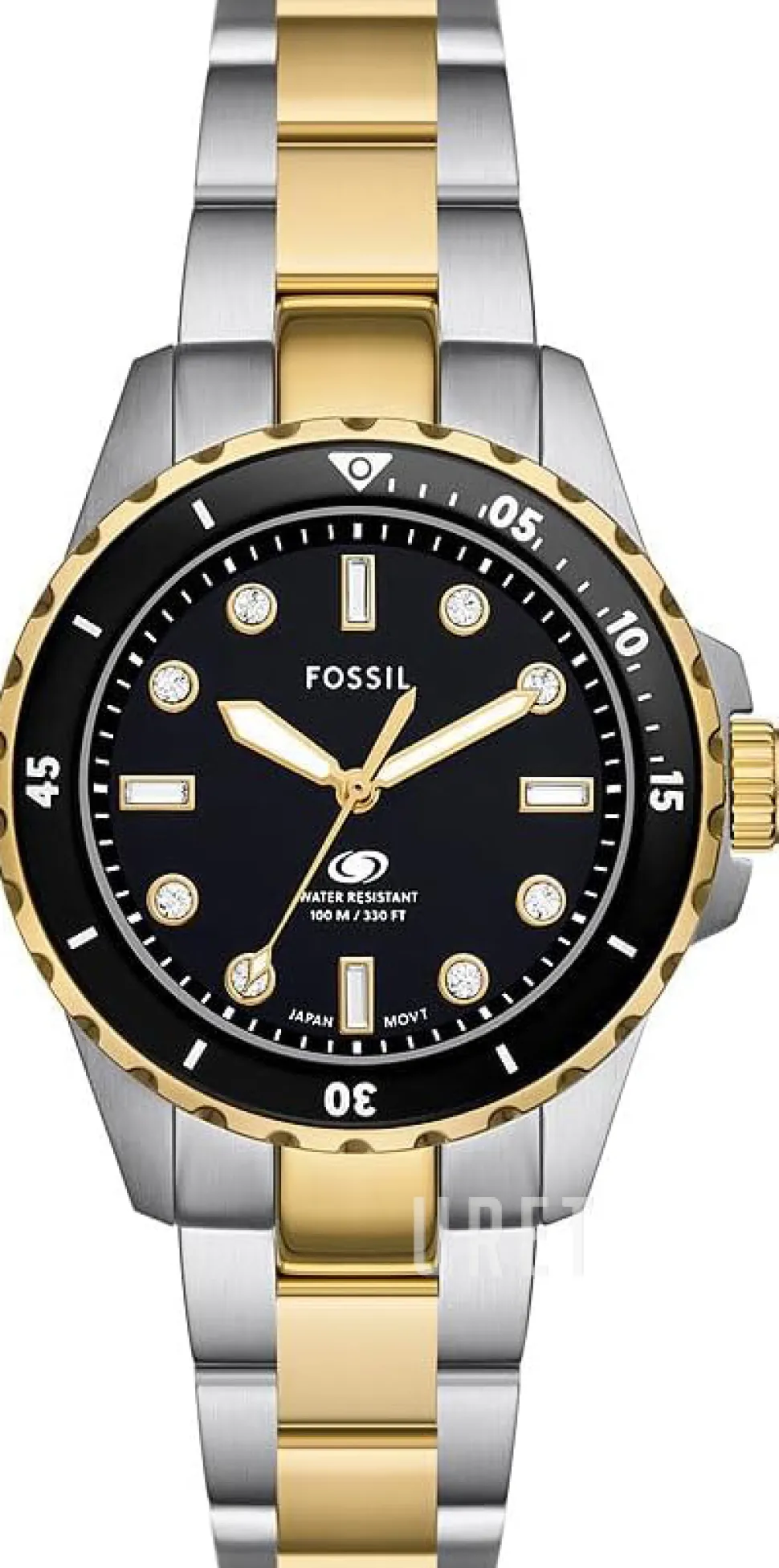 Blue Dive Svart/Gulguldtonat stål Ø36 mm