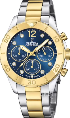 Boyfriend Blå/Gulguldtonat stål Ø39 mm