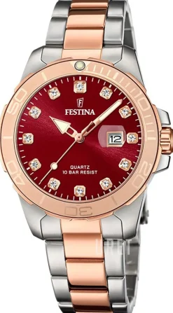 Boyfriend Röd/Roséguldstonat stål Ø35 mm