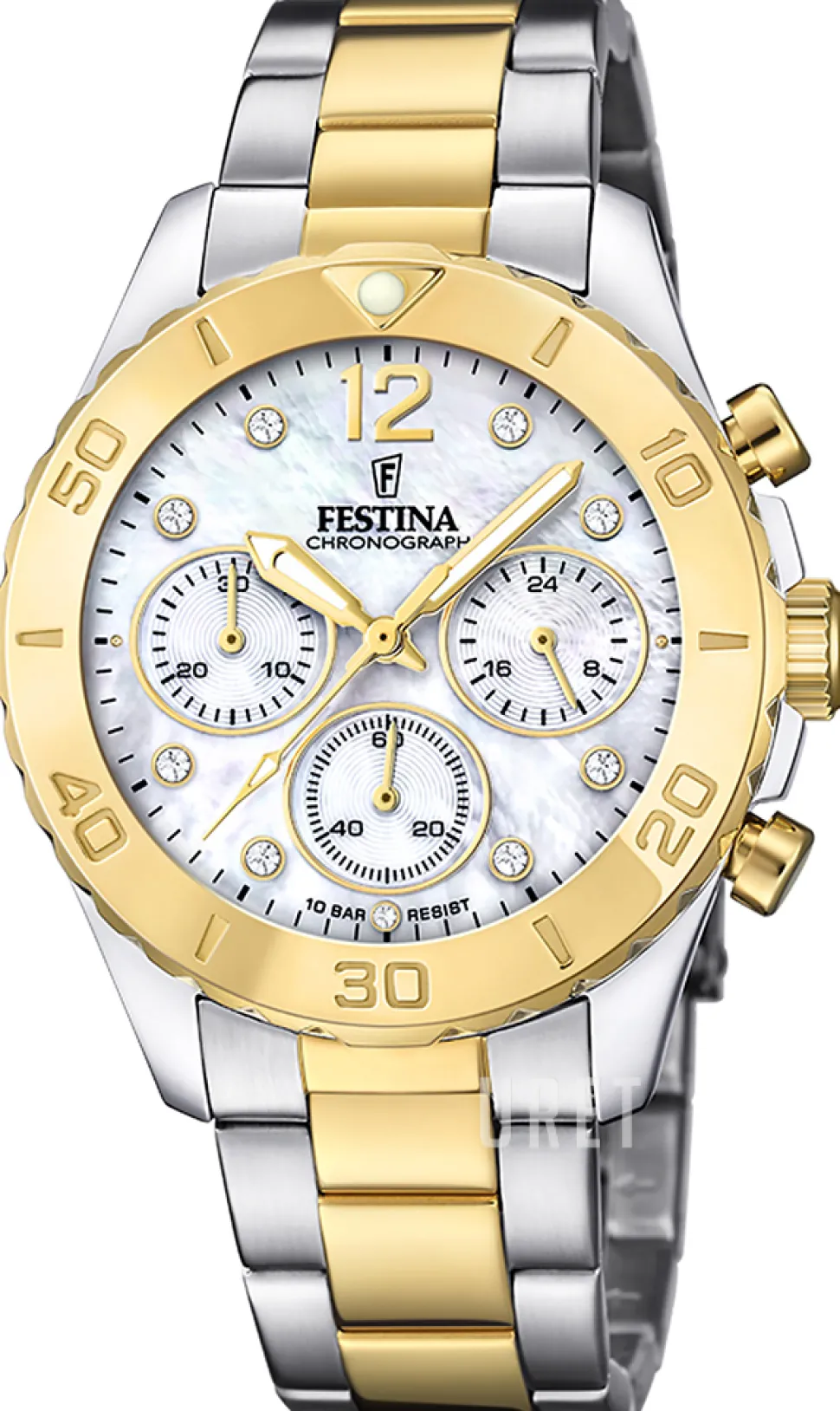 Boyfriend Vit/Gulguldtonat stål Ø39 mm