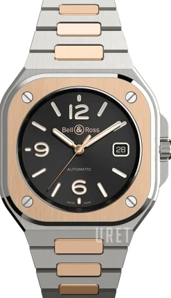 BR 05 Svart/18 karat roséguld Ø40 mm