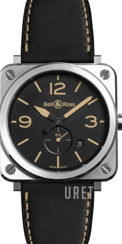 Br S Quartz Svart/Läder