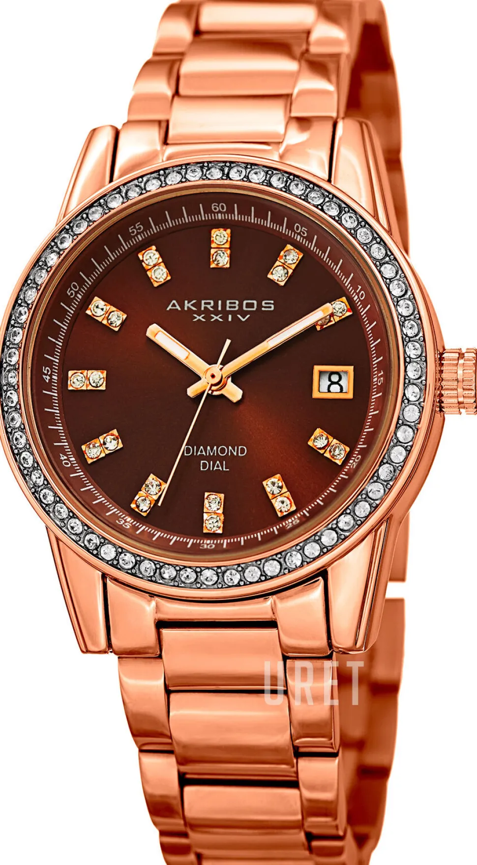 Brun/Roséguldstonat stål Ø36 mm