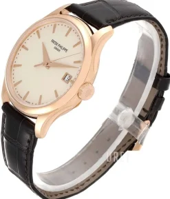 Calatrava Champagnefärgad/Läder Ø39 mm