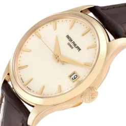 Calatrava Champagnefärgad/Läder Ø39 mm