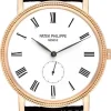 Calatrava Clous De Paris Vit/Läder Ø36 mm