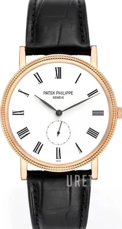 Calatrava Clous De Paris Vit/Läder Ø36 mm