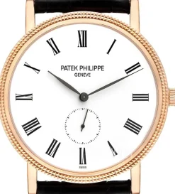 Calatrava Clous De Paris Vit/Läder Ø36 mm