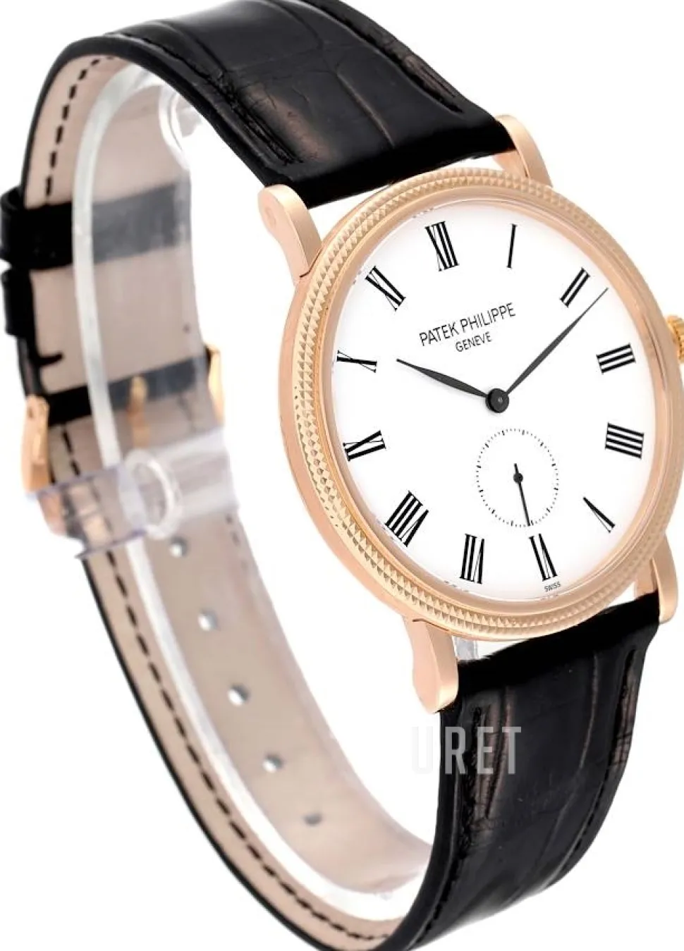 Calatrava Clous De Paris Vit/Läder Ø36 mm