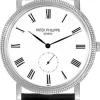 Calatrava Clous De Paris Vit/Läder Ø36 mm