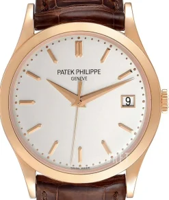 Calatrava Silverfärgad/Läder Ø38 mm