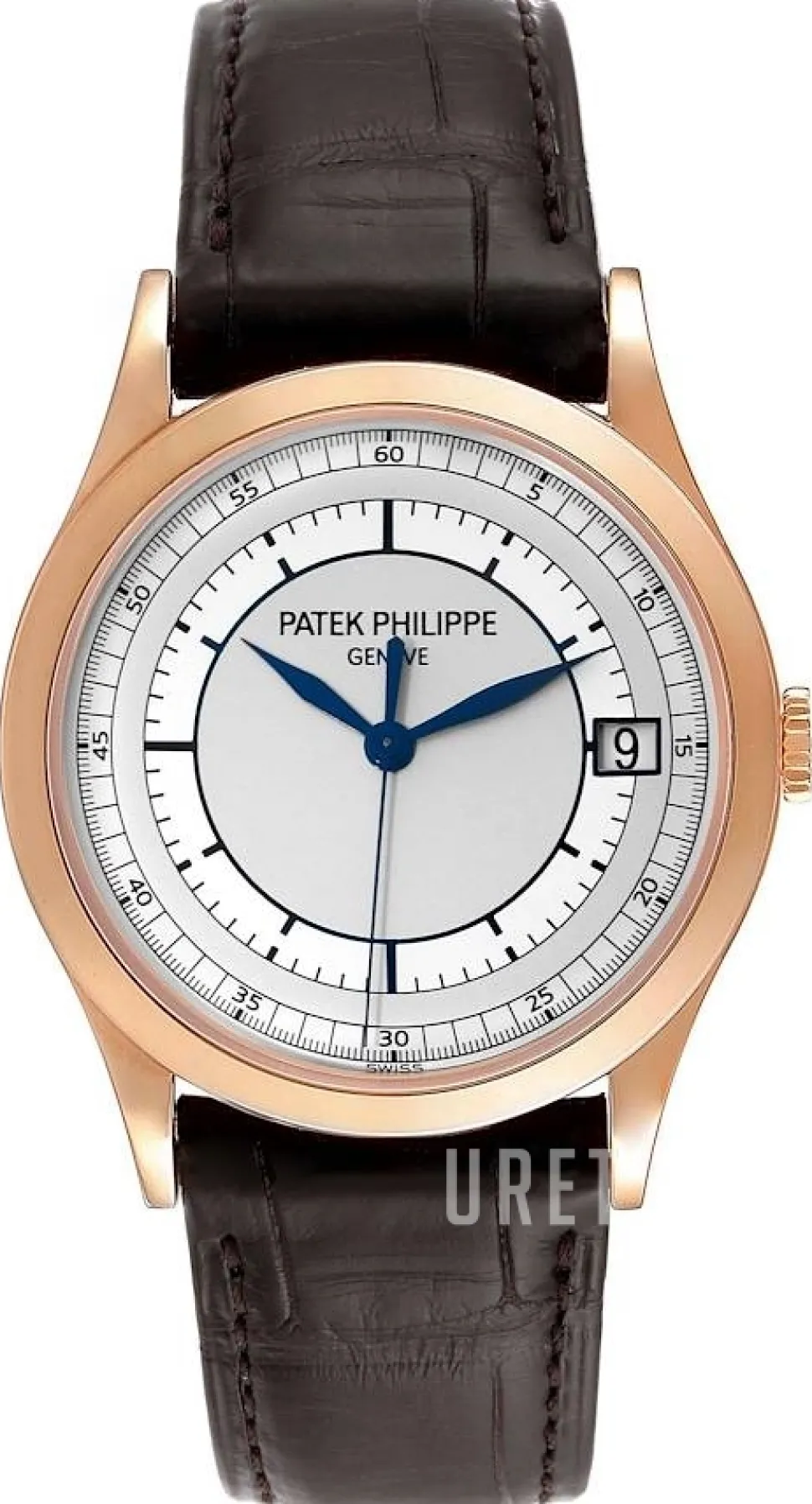 Calatrava Silverfärgad/Läder Ø38 mm