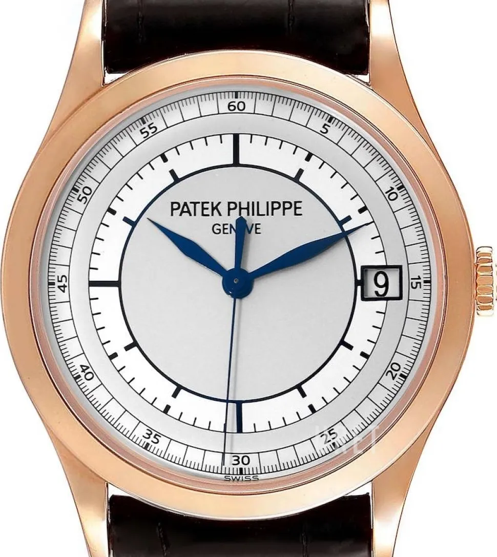 Calatrava Silverfärgad/Läder Ø38 mm