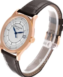 Calatrava Silverfärgad/Läder Ø38 mm