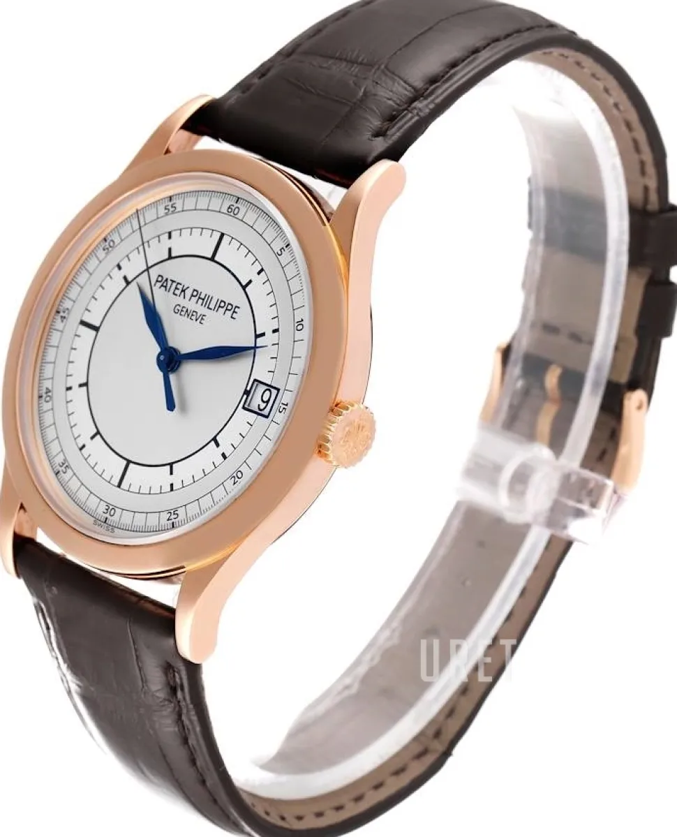 Calatrava Silverfärgad/Läder Ø38 mm