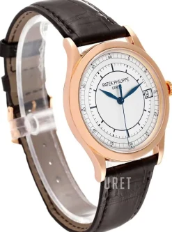 Calatrava Silverfärgad/Läder Ø38 mm