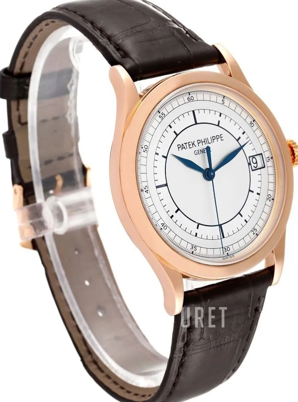 Calatrava Silverfärgad/Läder Ø38 mm