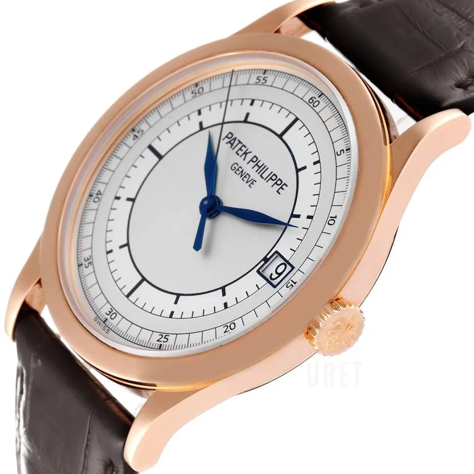 Calatrava Silverfärgad/Läder Ø38 mm