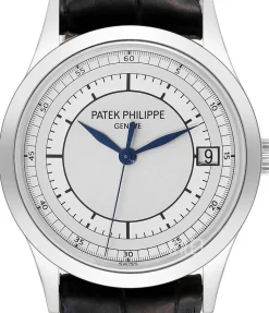 Calatrava Silverfärgad/Läder Ø38 mm