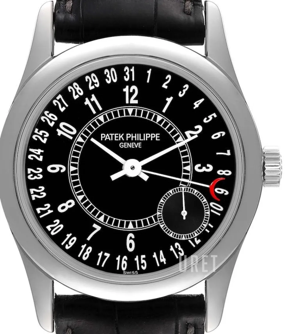 Calatrava Svart/Läder Ø37 mm