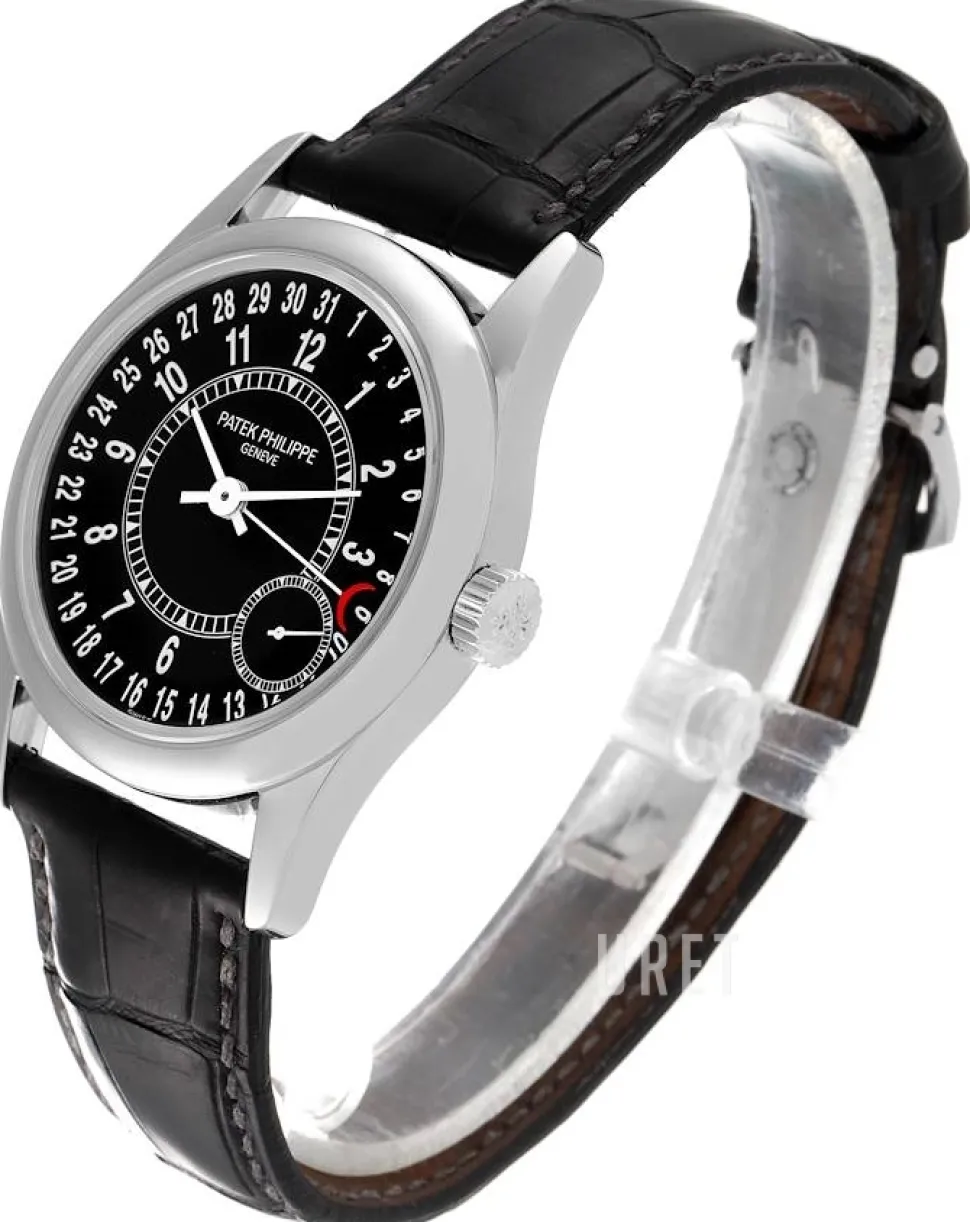 Calatrava Svart/Läder Ø37 mm