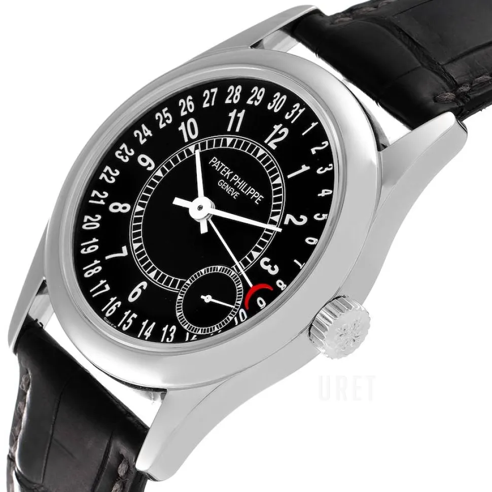 Calatrava Svart/Läder Ø37 mm