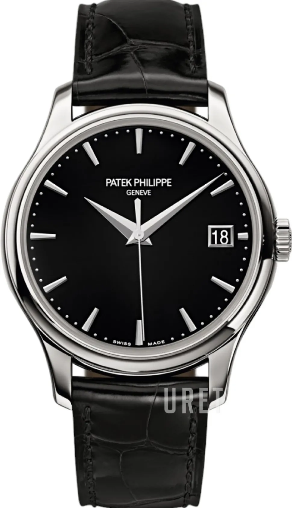 Calatrava Svart/Läder Ø39 mm