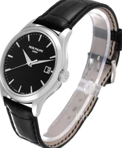 Calatrava Svart/Läder Ø39 mm