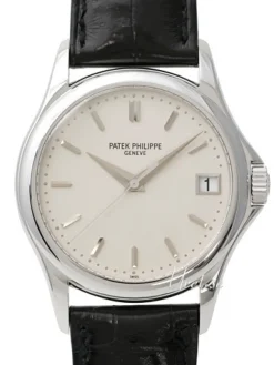 Calatrava Vit/Läder Ø37 mm