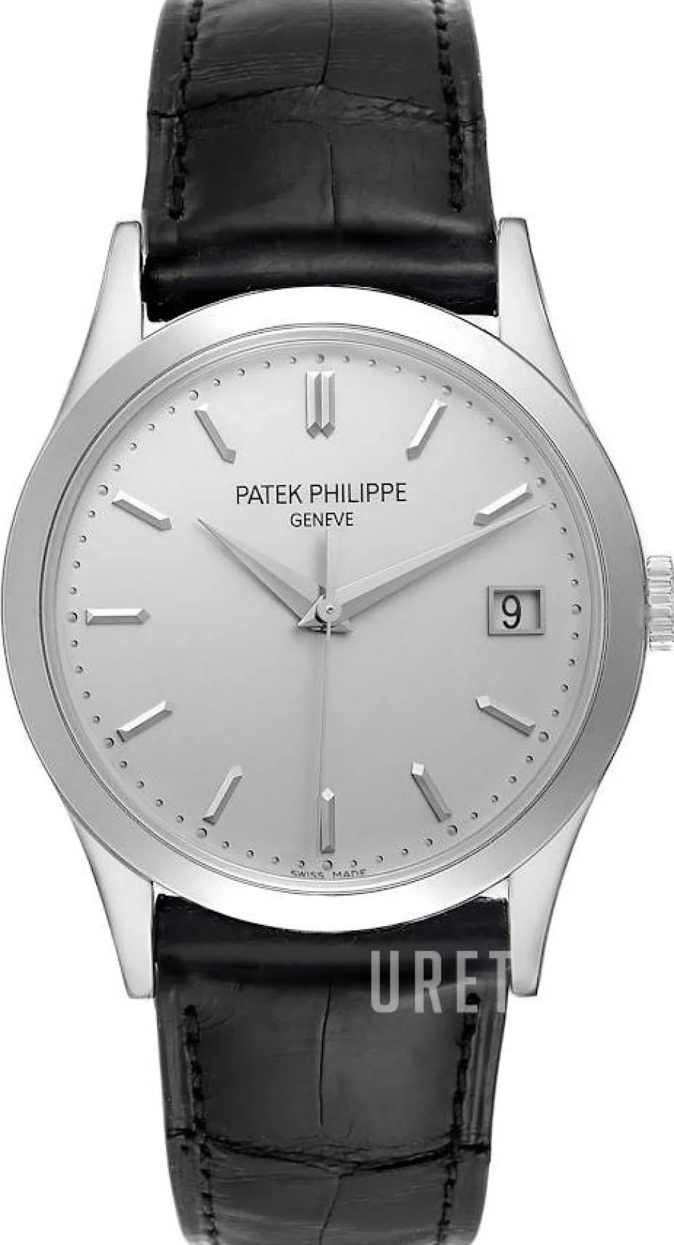 Calatrava Vit/Läder Ø38 mm