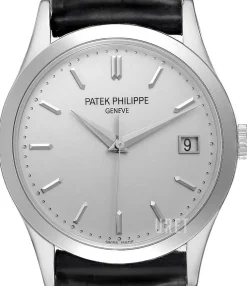 Calatrava Vit/Läder Ø38 mm