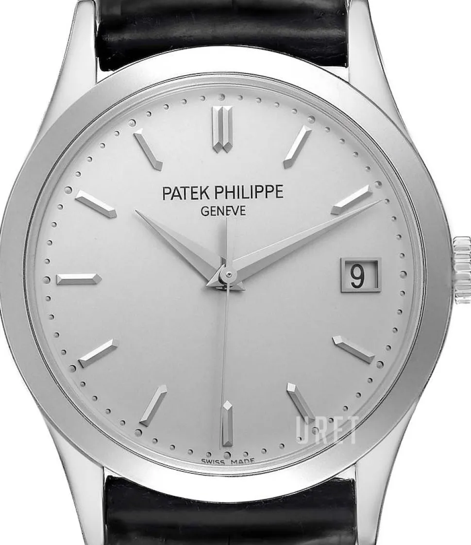 Calatrava Vit/Läder Ø38 mm