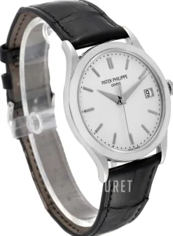 Calatrava Vit/Läder Ø38 mm