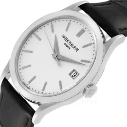 Calatrava Vit/Läder Ø38 mm