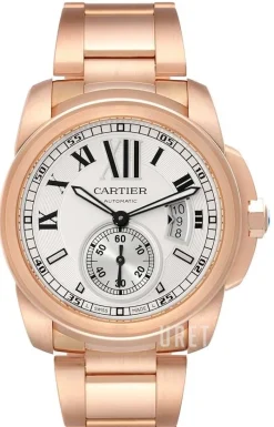 Calibre de Silverfärgad/18 karat roséguld Ø42 mm