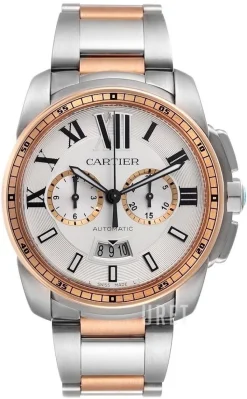 Calibre de Silverfärgad/18 karat roséguld Ø42 mm