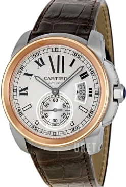 Calibre de Silverfärgad/Läder Ø42 mm