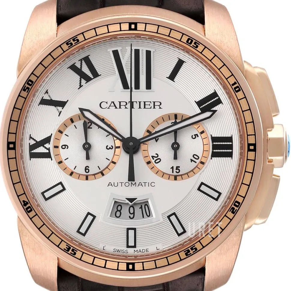 Calibre de Silverfärgad/Läder Ø42 mm