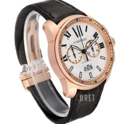 Calibre de Silverfärgad/Läder Ø42 mm