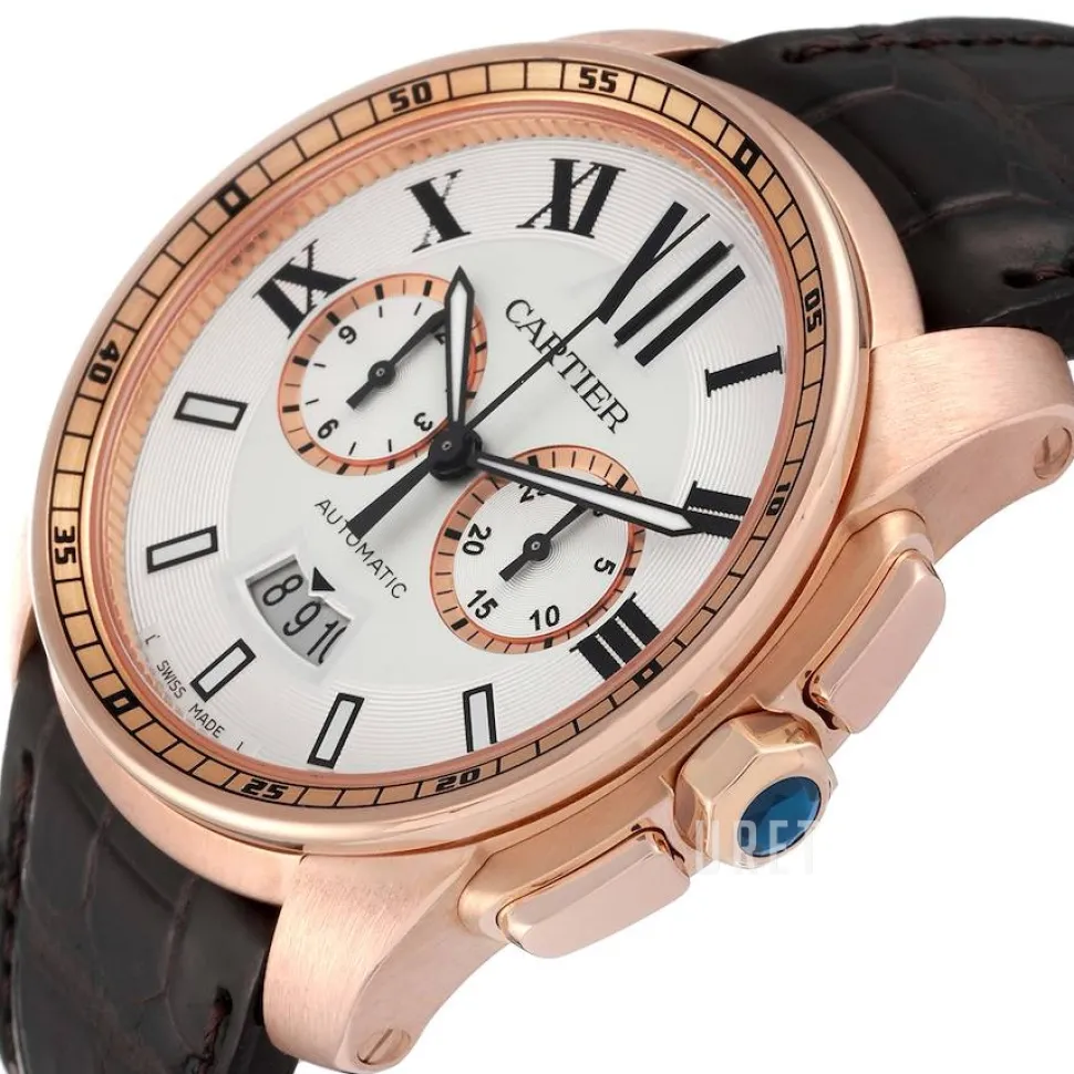 Calibre de Silverfärgad/Läder Ø42 mm