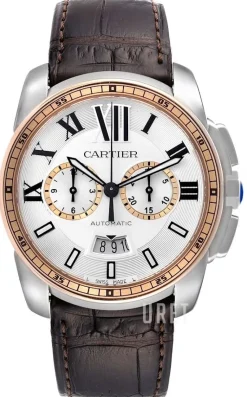 Calibre de Silverfärgad/Läder Ø42 mm