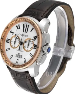 Calibre de Silverfärgad/Läder Ø42 mm