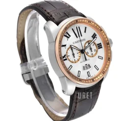 Calibre de Silverfärgad/Läder Ø42 mm