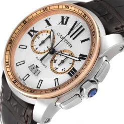 Calibre de Silverfärgad/Läder Ø42 mm